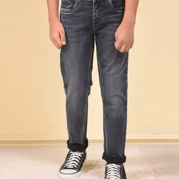 CRIMSOUNE CLUB Cotton Denim Solid Mild Washed Jeans - Black-picture-33