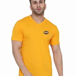 Blisstone Men Solid V-Neck Slim Fit Cotton T-shirt-picture-29