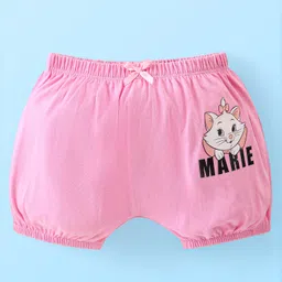 Babyhug Disney Cotton Knit Aristocats Marie Graphic & Bow Detailing Bloomers Pack of 3 - White Red & Pink image 2