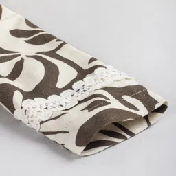 Hugsntugs Cotton Woven Full Sleeves Leaves Printed Top - Dark Grey image 5