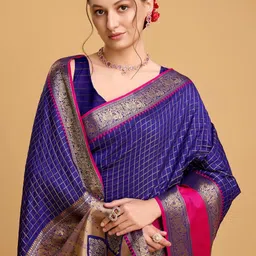VS MALL Zari Art Silk Handloom Saree image 4