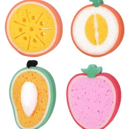 Paper Moon Soft Foam Fruit Shape Bath Shower Sponge Loofah for Baby Bath, 1pc - Design May Vary image 5