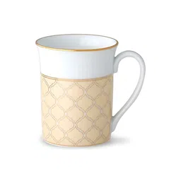 Noritake White & Gold-Toned Printed Porcelain Glossy Mugs Set of Cups and Mugs-image-0