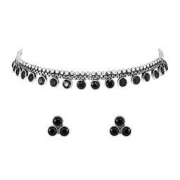 Peora Silver-Plated Stone-Studded Jewellery Set image 4