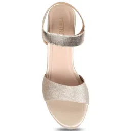 Metro Women's Gold Ankle Strap Wedges image 4