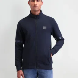 Arrow New York Blue Cotton Regular Fit Sweatshirt image 1
