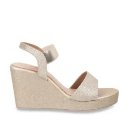 Metro Women's Gold Ankle Strap Wedges image 3