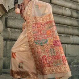 Odette Off White Modal Woven Saree With Unstitched Blouse image 1