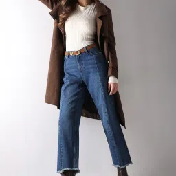 Vero Moda Blue Cotton Regular Fit High Rise Jeans image 1