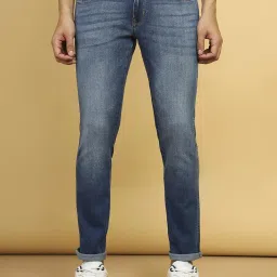 Wrangler Mid Blue Cotton Slim Fit Jeans image 1