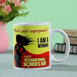 FNP Multicolor Ceramic Super Power Women's Day Mug (325ml) image 1
