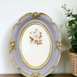 Art Street Grey Mdf Oval Shape Table Photoframe image 1