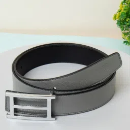 Carlton London Grey Leather Waist Belt for Men image 1