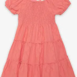 Ed-a-Mamma Girls Coral Cotton Casual Dress-picture-36