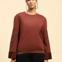 Global Republic Brown Embroidery Sweatshirt image 1