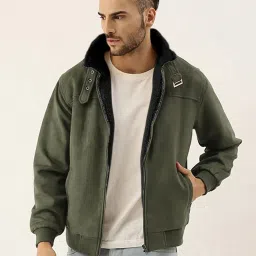Campus Sutra Green Regular Fit Jacket image 1