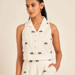 Akkriti by Pantaloons Off White Plain Tunic image 1