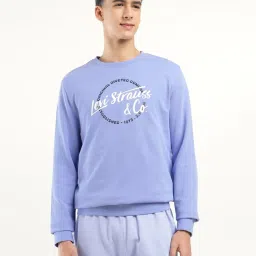 Levi's Blue Cotton Regular Fit Printed Sweatshirt image 1