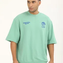 Levi's Light Green Cotton Loose Fit Printed T-Shirt image 1