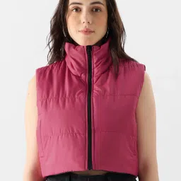 The Souled Store Pink & Black Reversible Jacket image 1