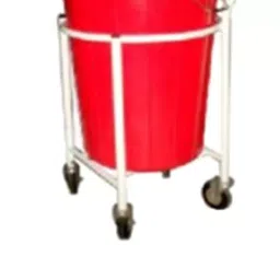 Acme Enterprises Red Soiled Linen Trolley with Plastic Bucket (ACME 2070P) image 3