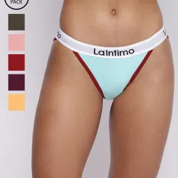 La Intimo Multicolored Comfort Fit Panties - Pack Of 6 image 1