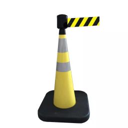RS PRO Weighted Grey, Yellow 1.10 m PVC Safety Cone With Strap Reel, 2041804-picture-24