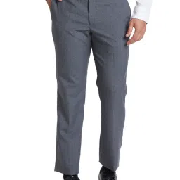 Park Avenue Grey Regular Fit Houndstooth Trousers image 1
