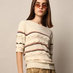 Only Cream Striped Top image 1