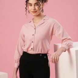 Globus Pink Regular Fit Crop Shirt-picture-7