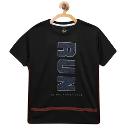 Octave Kids Black Cotton Graphic Print T-Shirt image 1