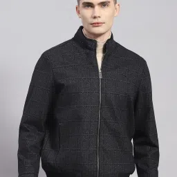 Monte Carlo Dark Blue Regular Fit Checks Jacket image 1