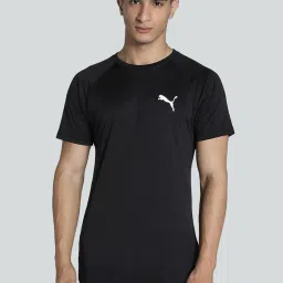 Puma Black & White Slim Fit Logo Printed Sports T-Shirt image 1