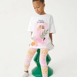 INCLUD Girls Printed Round Neck T-Shirt With Legging-picture-24