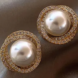 MEENAZ Circular Studs Earrings image 2