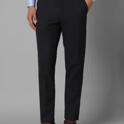 Louis Philippe Black Slim Fit Checks Trousers image 1