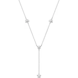 EMORI 14k (585) White Gold Golden Grace Y Necklace for Women-image-4