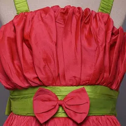 The Magic Wand Kids Fuchsia & Green Regular Fit Dress image 3