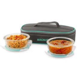 MAGNUS Solid Transparent Borosilicate 400ml Lunch Box Set image 1