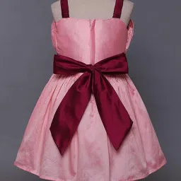 The Magic Wand Kids Pink & Red Regular Fit Dress image 2