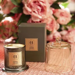 Pure Home and Living Grey Jasmine Garland Scented Candle With Cloche image 1