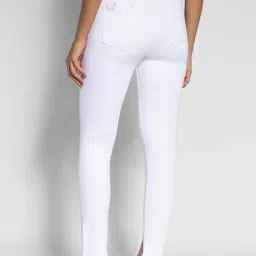 American Eagle Outfitters White Cotton Mid Rise Jeans image 2