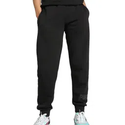 Puma Black Cotton Regular Fit Print Joggers image 1