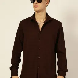 Thomas Scott Brown Regular Fit Striped Shirt image 1