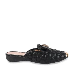 The White Pole Women's Black Mule Shoes image 1