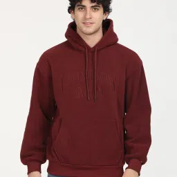 Levi's Maroon Relaxed Fit Logo Printed Hooded Sweatshirt image 1
