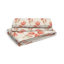 Layers Tropical Fever Nature Orange 144 TC Cotton King Bed Sheet with 2 Pillow Covers image 2