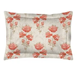 Layers Tropical Fever Nature Orange 144 TC Cotton Single Bed Sheet with 1 Pillow Cover image 3