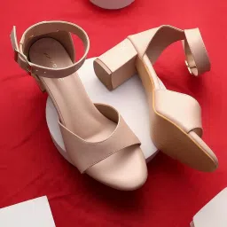 Trase Women's Beige Ankle Strap Sandals image 1