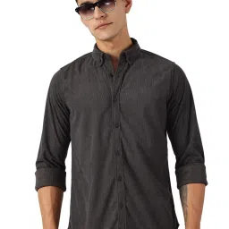 Thomas Scott Dark Grey Slim Fit Solid Casual Shirt image 1